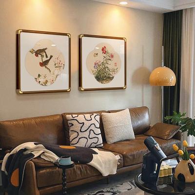 郎世宁花鸟图新中式挂画法式中国风客餐厅背景墙装饰画中古风壁画