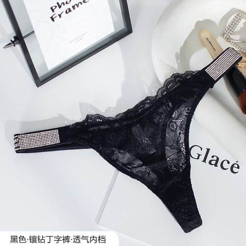 Women ' s Sexy Shiny Rhinestone Thongs , Hot Ultra - thin