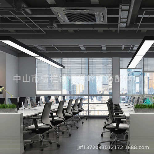 LED办公室吊灯长条直角灯现代简约工程吊灯长方形工作办公室灯具