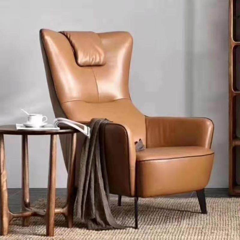 客厅休闲椅办公室商务空间接待洽谈椅沙发配套用椅子北欧高背椅