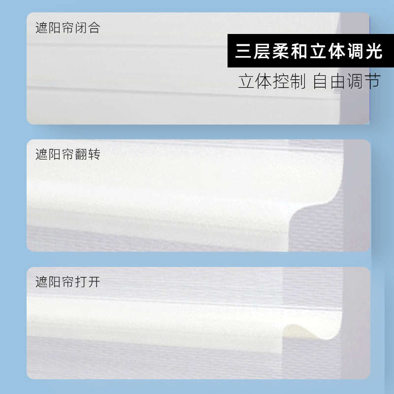 电动香格里拉帘柔纱帘百叶窗帘已接入上下升降卷帘卧室遮光