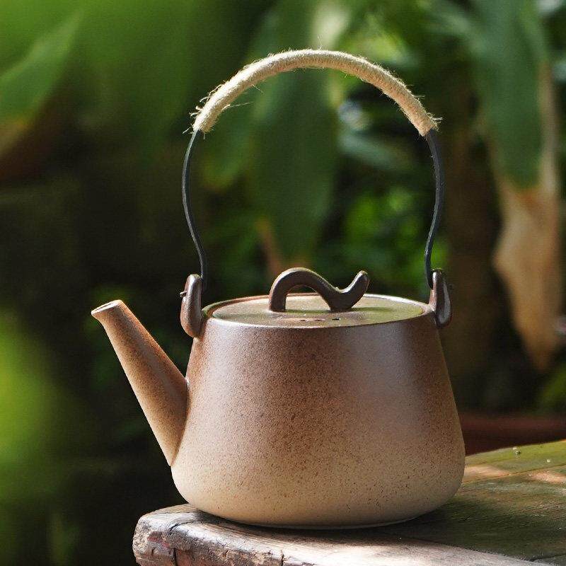 家用大容量泡茶陶瓷壶黑晶炉明火烧水壶陶壶提梁壶煮茶器大号覆古