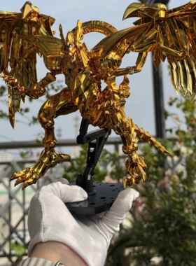 镜面金电镀神龙模型 游戏王太阳神翼神龙电镀模型 14岁以上适用