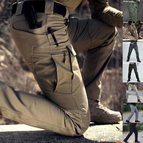 Men Tactical cargo Pants Army Fashion Outdoor Hiking kking C
