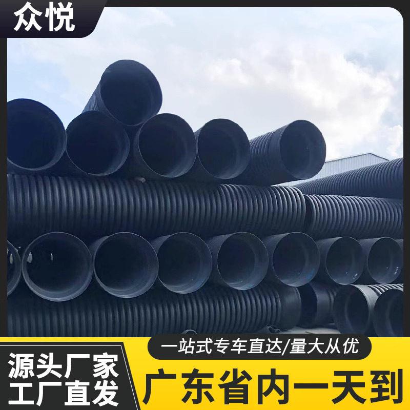 厂家HDPE双壁波纹管DN300排污雨水污水管排水内肋管克拉管