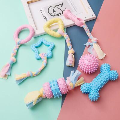 Pet Dog Toys For Small Dog Chews TPR Knot Toys Bite Resistan