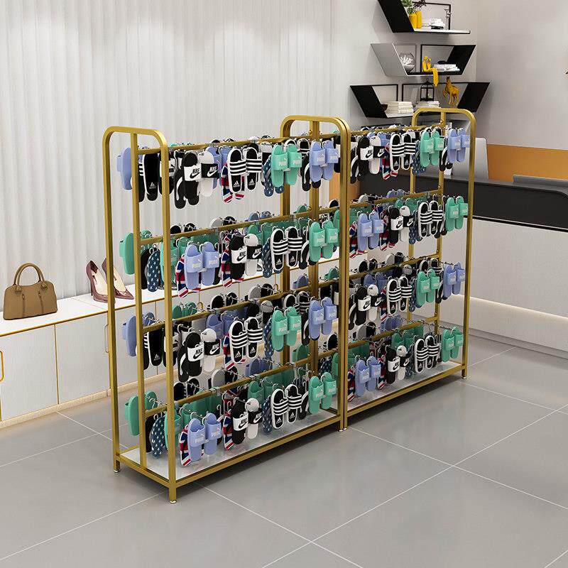 双面拖鞋展示架商用儿童拖鞋挂架货架落地超市内衣内裤陈列中岛架