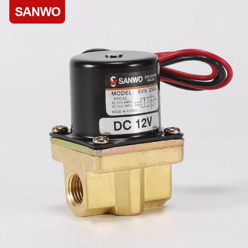 SANWO气动2通阀SVX2003常闭水阀黄铜高速电磁阀三和直动电磁阀