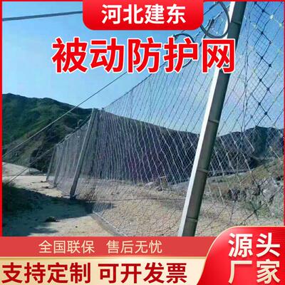 被动防护网 道路RXI柔性钢丝绳网 山体护坡防落石被动环形网