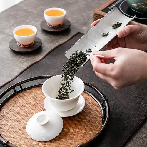 锡配件纹纯拨茶大茶具茶茶手工枕则茶锤目茶匙勺岸堂茶功夫荷