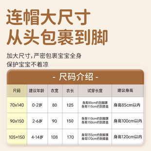 A類嬰兒童專用大童浴袍游泳春夏天季 速干寶寶 帶帽浴巾斗篷可穿式