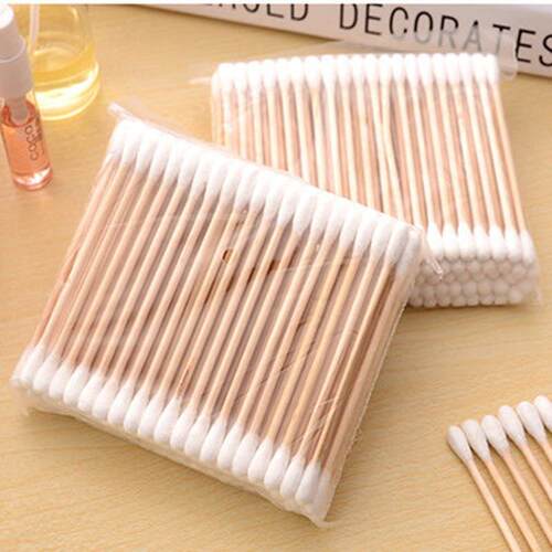 Dual-head cotton swabs for cleaning, makeup removal, ear cle