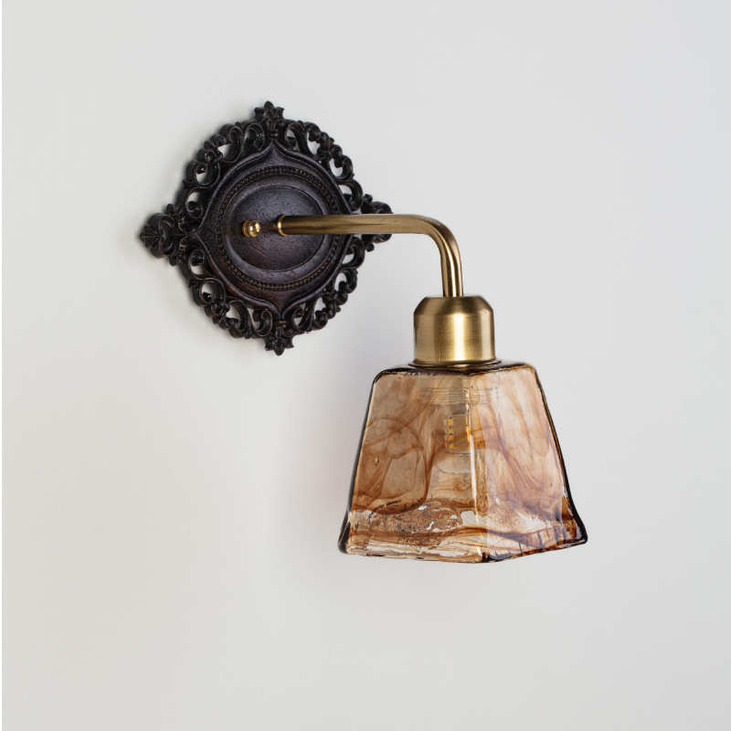 简约现代个性实木壁灯 家用卧室床头客厅灯 走廊复古法式装饰灯具