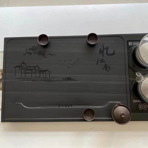 乌然金石盘天原石雕刻皇庭玉石IGR茶具全茶自动一体套装用烧家水