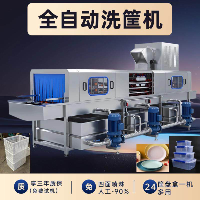 洗筐机商用塑料周转筐高压喷淋清洗机水果蔬菜去污全自动清洗设备图片