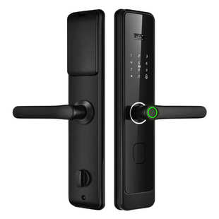 智能指纹门锁半自动入户密码锁刷卡电子锁家用防盗门大门木门批发