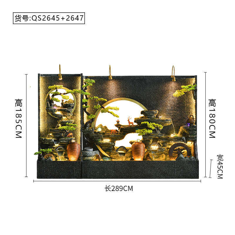 屏风大型别墅喷泉摆件墙装饰品落地假山循环水幕庭院户外流水酒店