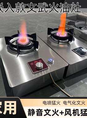 家用植物油电气化猛火灶白油无风机文火灶台式双炒户外小电喷灶