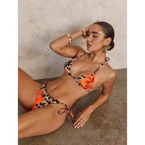 J 98005 Color block tie bikini 拼色绑带比基尼跨境速卖通