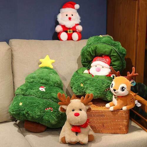 Cute Christmas Father Plush Toy Stuffed Soft Animals Deer e