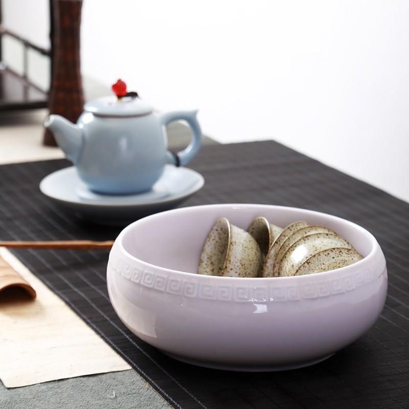超大号景德镇陶瓷茶洗青瓷窑变功夫茶具茶道配件茶碗茶杯洗茶海