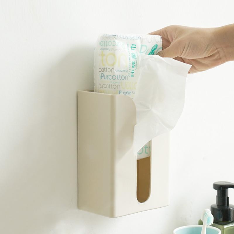 洗脸巾收纳盒壁挂擦脸巾挂壁式洁面巾卫生间放棉柔盒子挂墙置物架