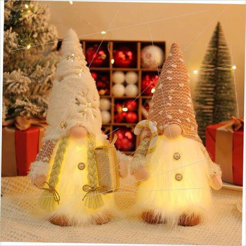 Christmas plush faceless doll with light emitting figure