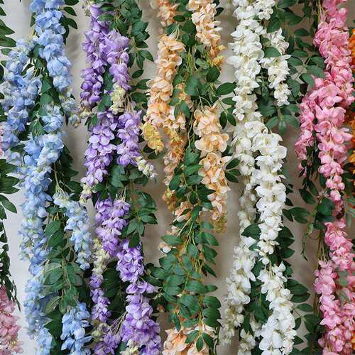 真阿勃勒紫阿勃紫藤花假花藤条勒装饰花花吊花塑料花藤蔓植物仿管