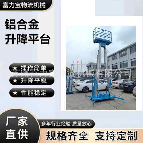 供应双桅柱铝合金升降机高空作业平台GTWY12-200S质保一年