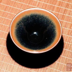 复古黄兔毫建阳建盏 传统水吉原矿铁胎建窑变 全手工铁盏门茶杯