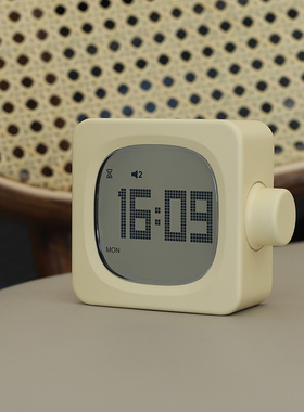 MUID方块蓝牙小夜灯夜光唤醒灯卧室静音床头绿色时钟灯充电闹钟灯