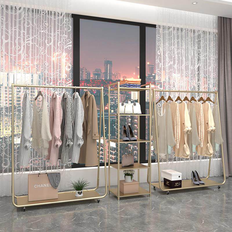 服装店组合包架衣服架展示架落地式挂衣架专用货架中岛架移动带轮