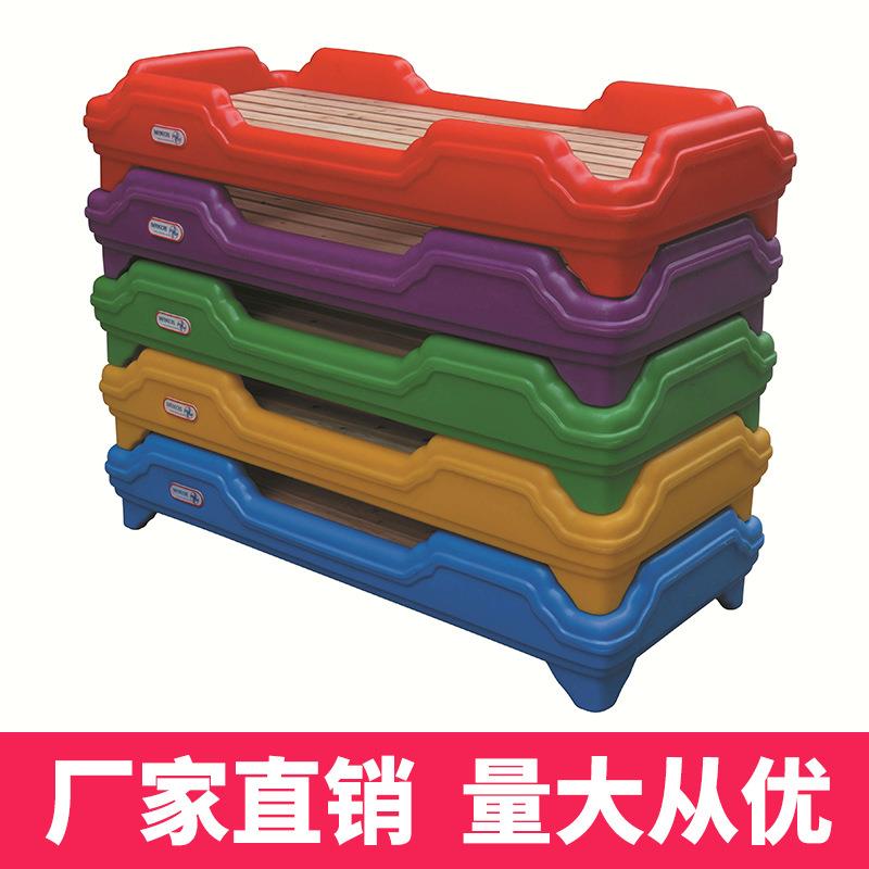 儿童床幼儿园专用床儿童塑料木板床午休床滚塑料床叠放