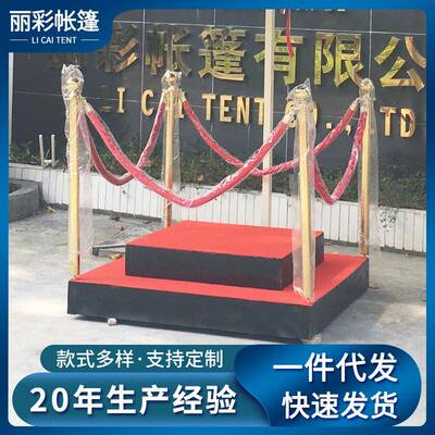 小区物业形象岗亭停车场保安值班亭升旗站岗台铝材四方形演讲台