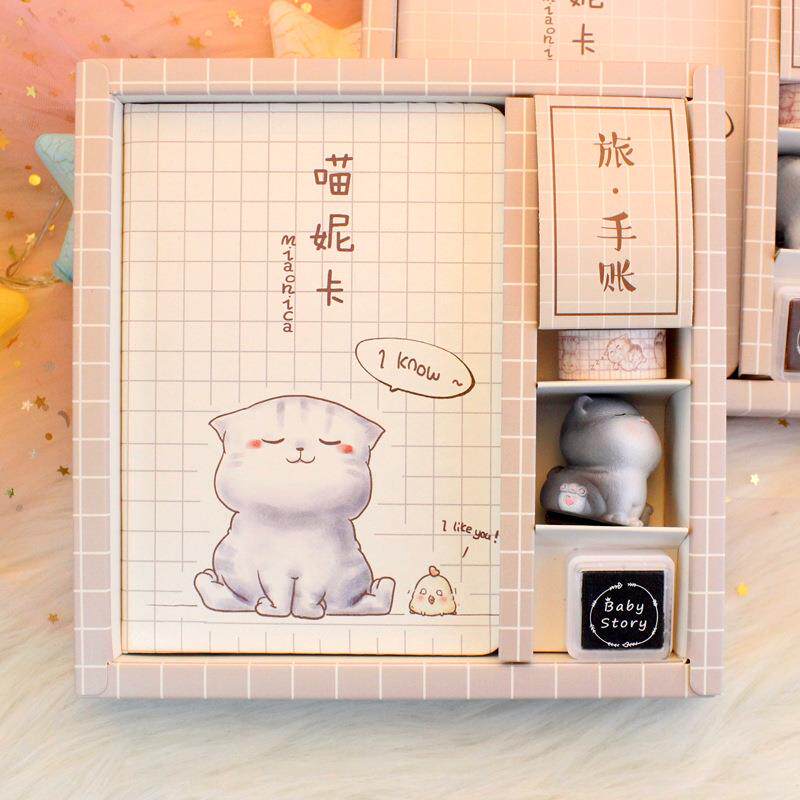 创意可爱猫咪笔记本子少女心记事本小清新手帐本学生文具毕业礼物