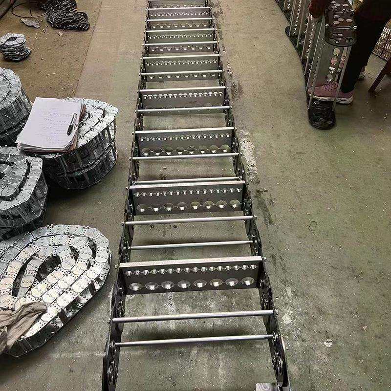 钢制拖链T镀L桥式钢铝拖链043不锈钢拖链机床锌坦金属克链全封闭