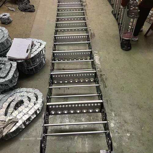 TL桥式钢铝拖链304不锈钢拖链机床镀锌金属坦克链全封闭钢制拖链