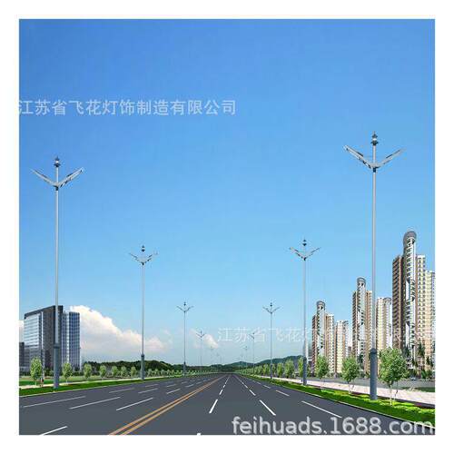 供应LED太阳能路灯道路照明灯杆球场广场灯杆Q235热镀锌喷塑灯杆