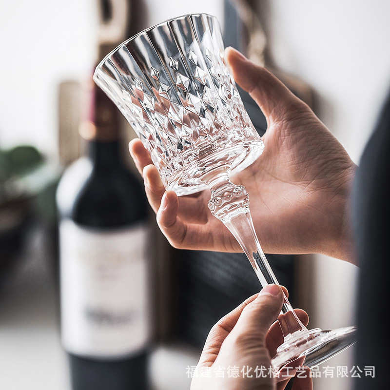 水晶玻璃cda酒杯威士忌杯进口钻石高脚杯杯红酒情迷香槟法国复古