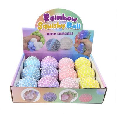 Squishy Fidget vent Toys squeezy Stress ball炫彩葡萄球捏捏乐