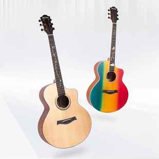 4云杉单吉木他1寸初板学者学生民谣吉他guit4106 彩ar面单乐器JF