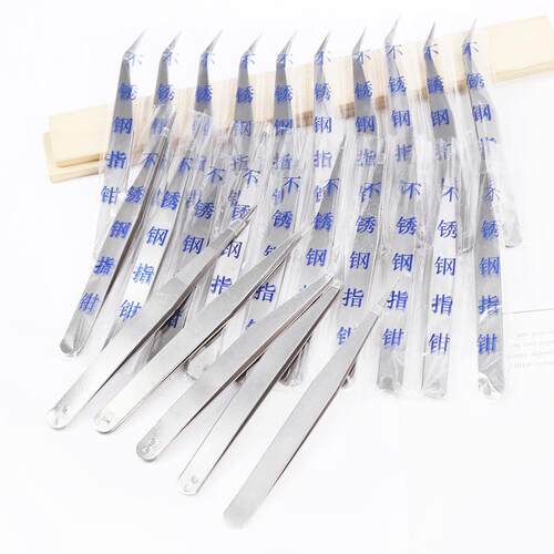 Stainless Steel Straight Tweezers and Curved Tip Tweezers, M