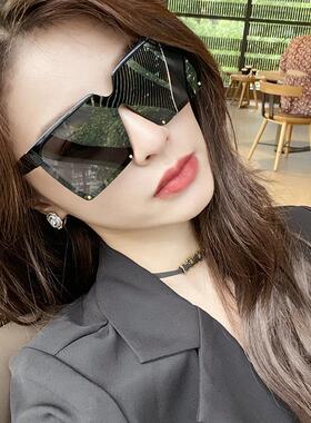 太阳眼镜女偏光抗UV大脸显瘦方形连身大镜片韩版网红个性潮太阳眼
