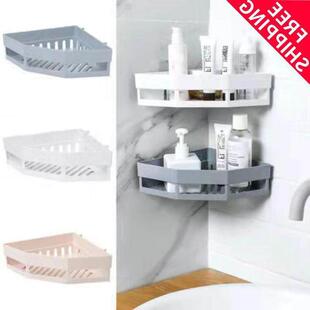 storage adhesive rack corner steel bathroom holder shelf