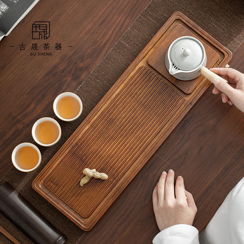 重竹茶盘家用竹制茶具托盘现代简约小型蓄水排水式干泡盘茶台茶托