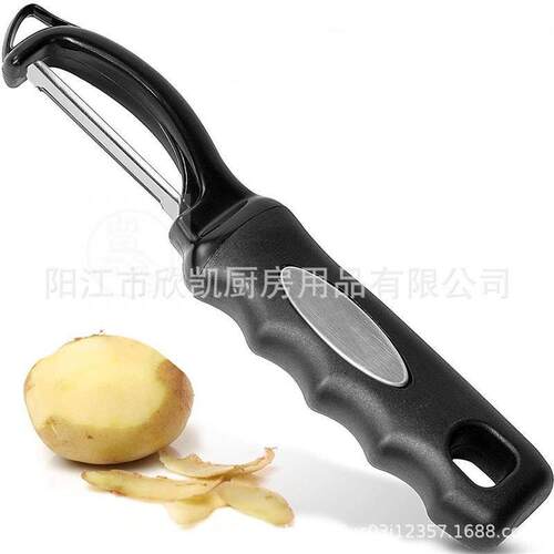 。Straight plastic PP handle stainless steel peeler melon pl