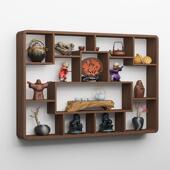 博古架实木中国风壁挂式 多宝亭隔断茶室储物架桌面小摆设