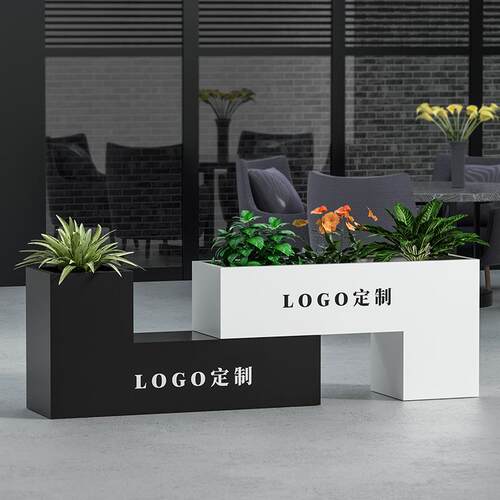 铁艺花箱售楼部外摆花箱户外花坛商场咖啡厅奶茶店围栏庭院花槽