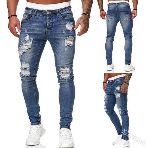 men jeans jogger pants trousers for men ripped jeans 牛仔裤