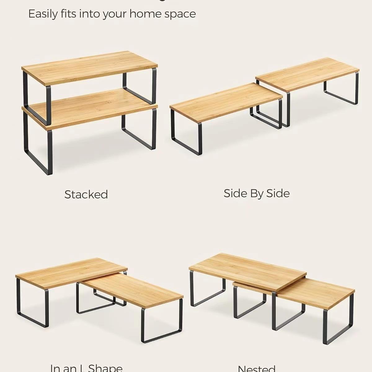 桌上柜子分层架放锅架收纳橱柜可伸缩厨房台